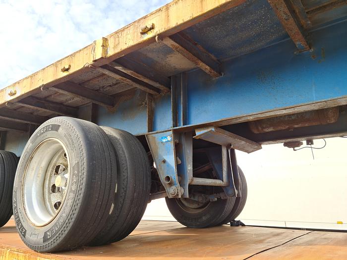 Used 1979 2 AXLE FLATBED TRAILER STEEL SUSPENSION STEEL FLOOR GROENEWEGEN