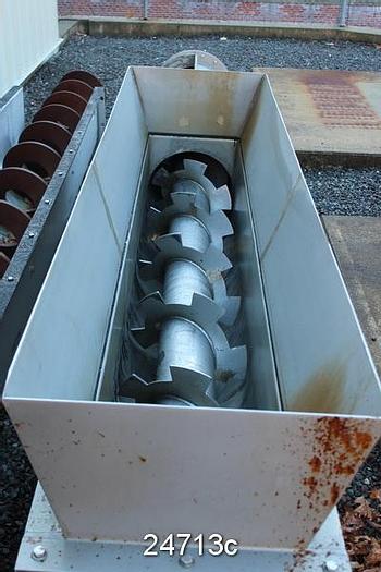 Used Andritz SHREDDER Andritz Horizontal Cut Flight Collecting Screw, Stainless Steel 14' Long, 15" Diameter Flight Screw With A Sew Eurodrive, 10Hp,1740 Rpm, 230/460 Volt Motor #24713