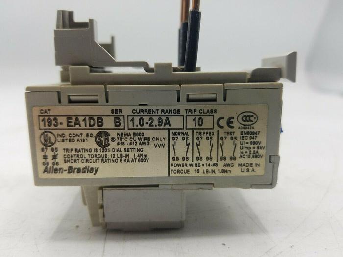 Used Allen Bradley 193-EA1DB Overload Relay