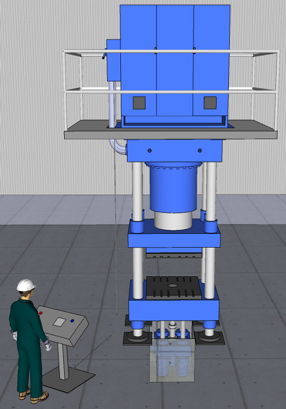 Used 800 Ton Maplan (Austria) 4-Post Up/Down-Acting Hydraulic Press; 2005