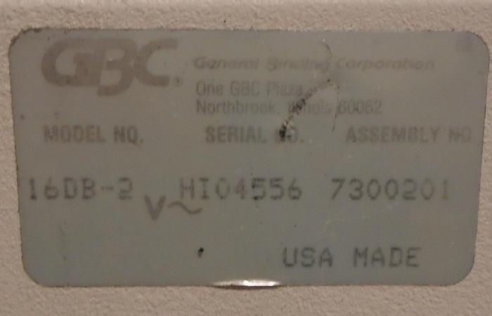 Used GBC 16DB ComBind