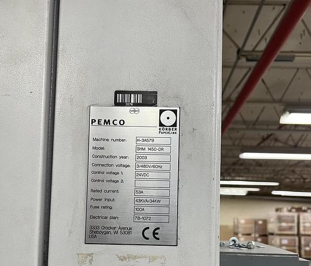 Used 57" (1450mm) PEMCO DUAL ROATARY KNIFE SHEETER MODEL SHM 1450-DR