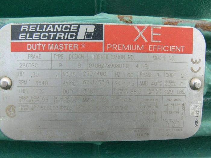 Used Tri-Clover CLW3285MEGK4EP Sanitary Centrifugal Pump w/ a 30 HP Reliance Motor