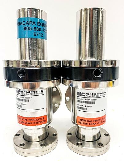 Used Nor-Cal Products CSVP-1502-CF 1-1/2" Pneumatic Copper Seal Valve Lot of 2 (6712)