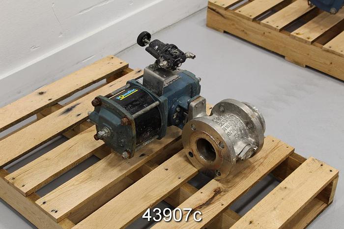 Used Dezurik 3" Air Operated V-Ball Valve, Stainless Steel Body #43907