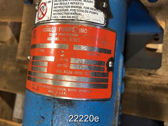 Used Goulds JC Pump, 1.5 X 2 X 11, 10.875" Impeller, 70 Gpm @ 130 Ft. Of Head, 1750 Rpm, 125 Psi, 1.14 S.F. #22220