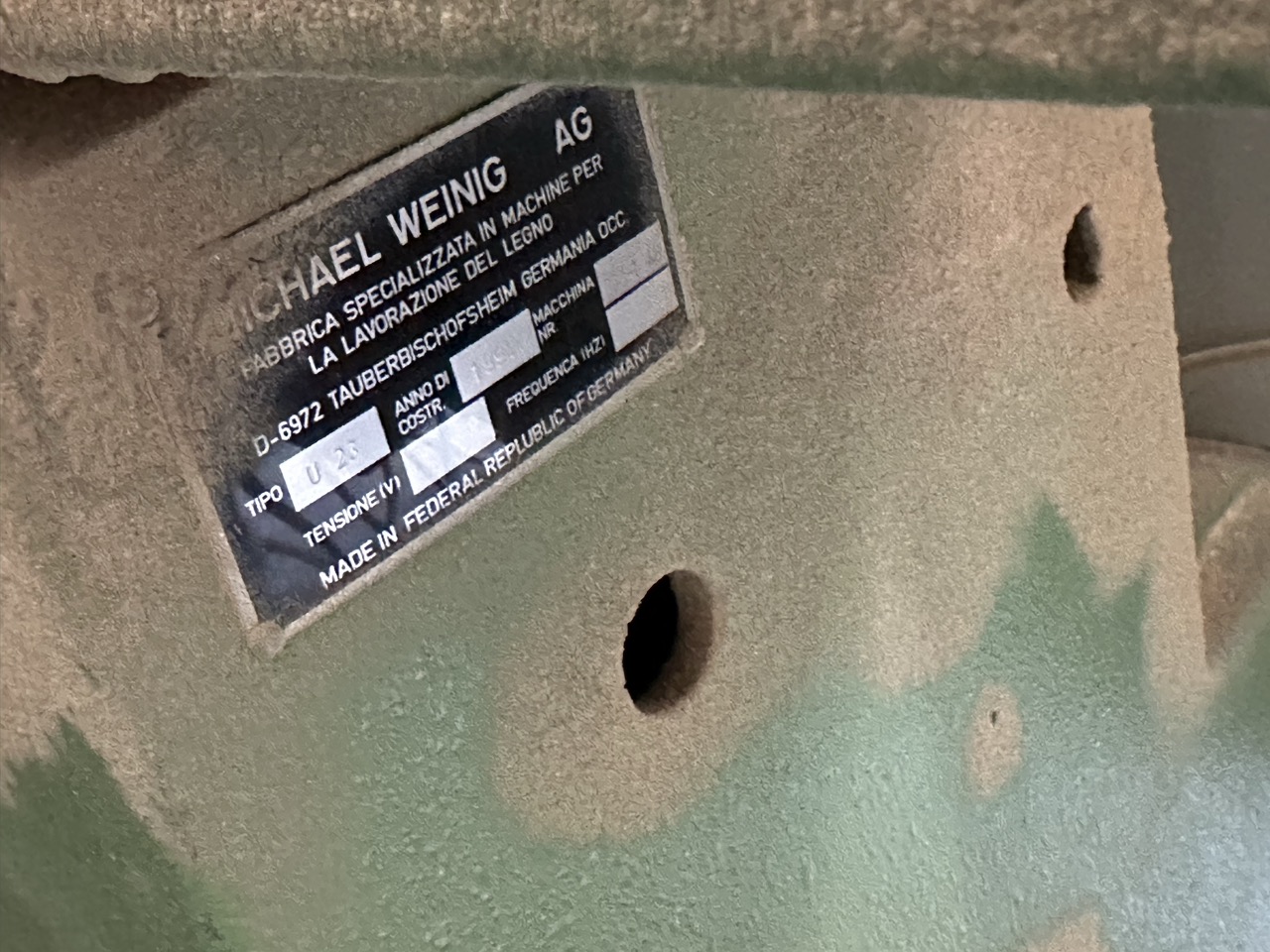 Usato Impianto completo 1994 Weinig U23 + Friulmac FN3 + giostra convogliatrice + nastro di ritorno + accessori