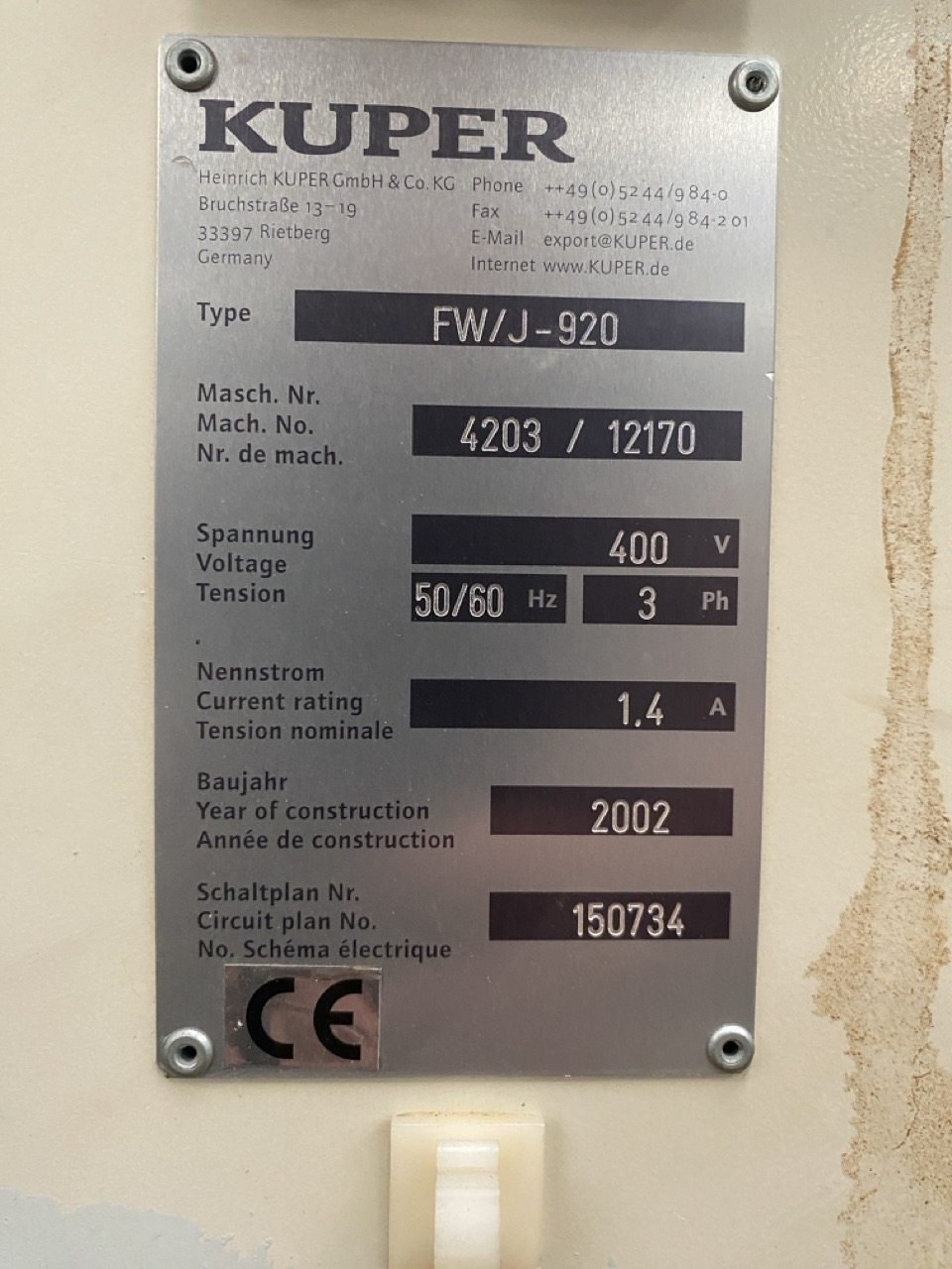 Usato 2002 Kuper FW/J-920 Giuntatrice per tranciati, impiallacciature, rimessi