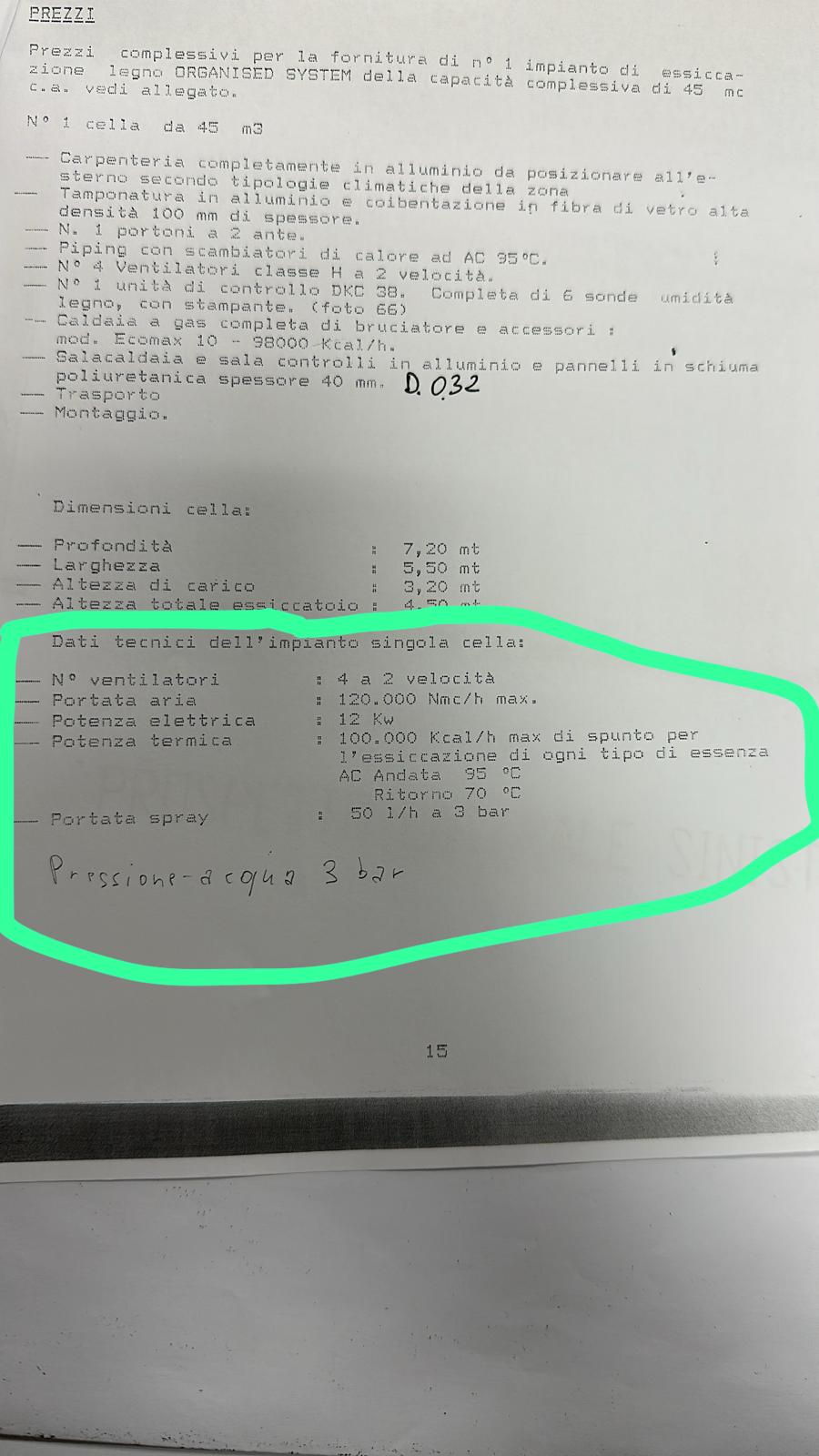 Usato Organised System Forno di essiccazione per legno da 45 mc