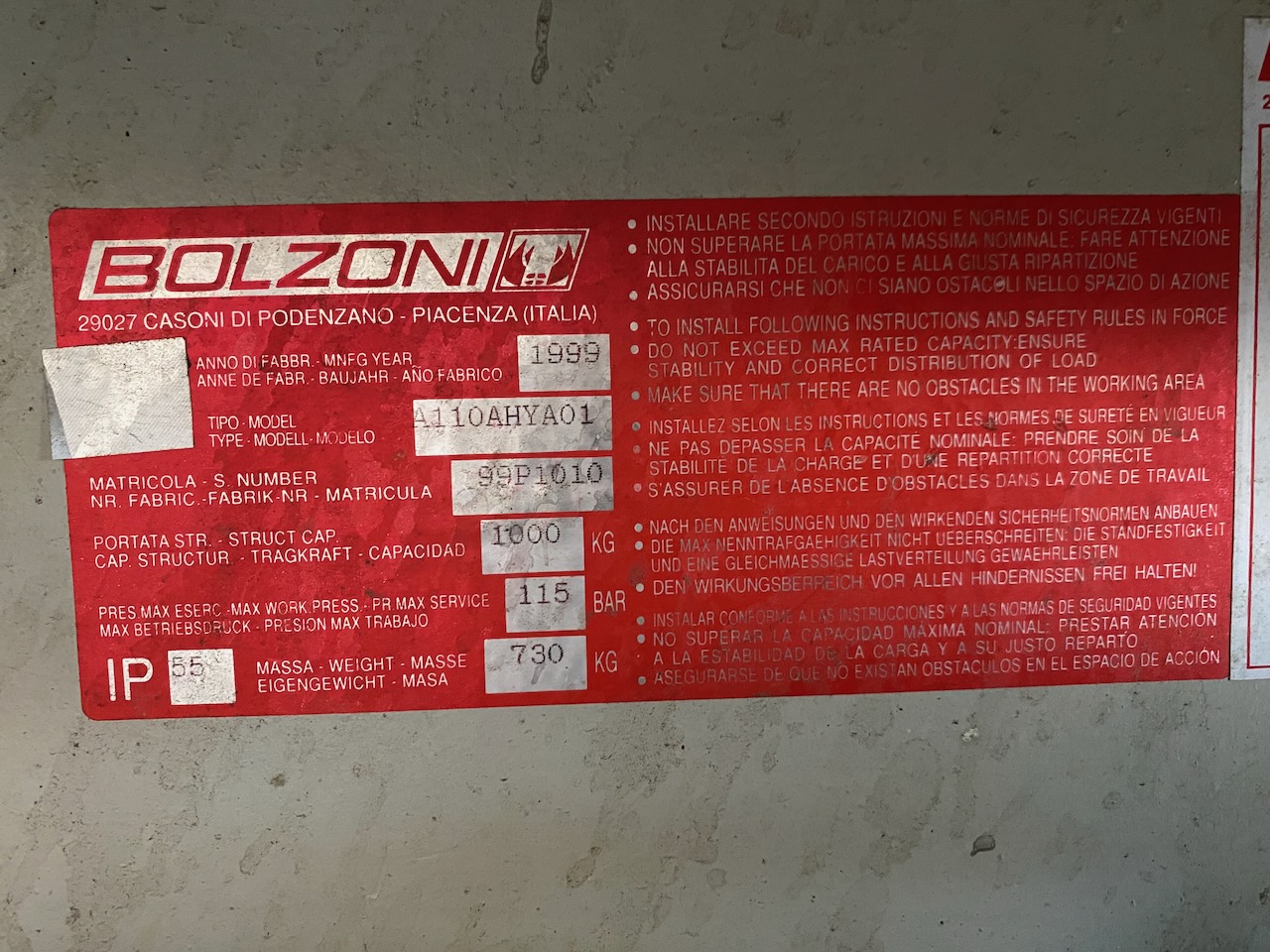 Usato Treppel Idraulico marca Bolzoni