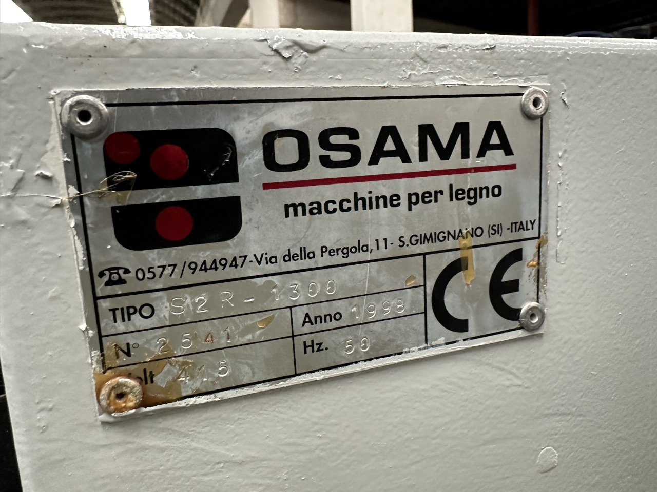 Ricondizionato Osama Spalmacolla a 2 rulli da 1300mm, marchiata CE