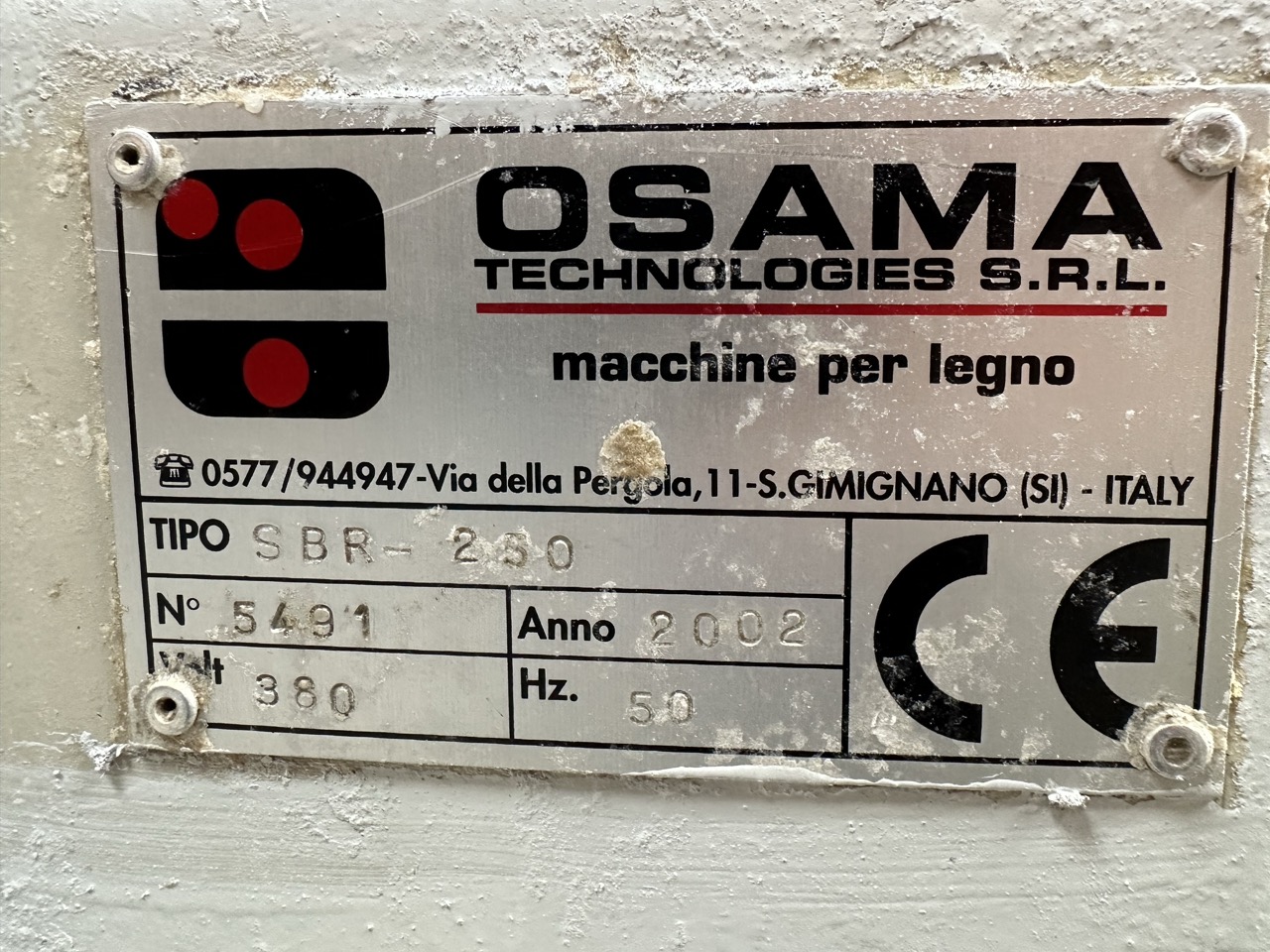 Usato Osama SBR-250 Spalmacolla