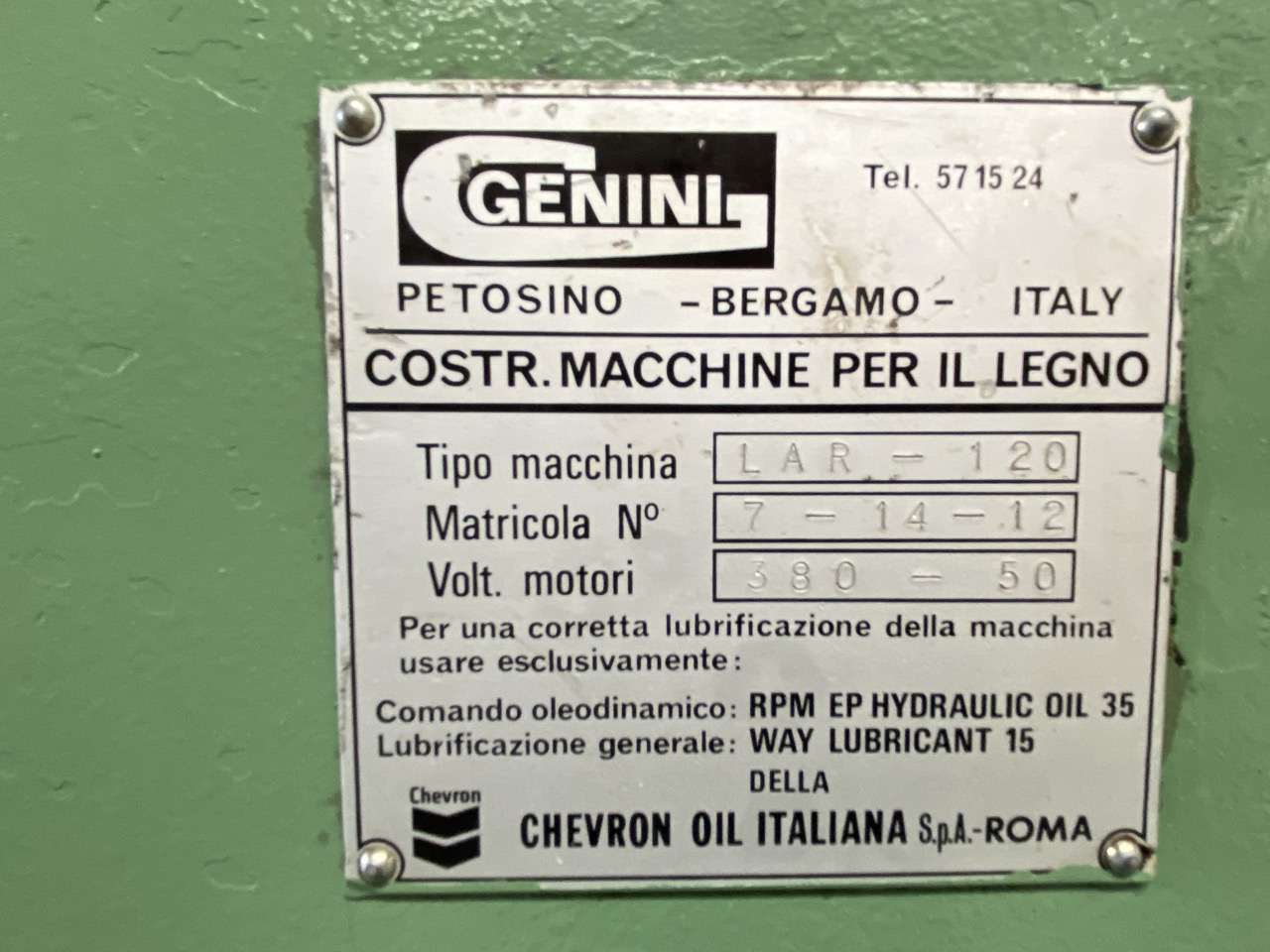 Usato Genini LAR-120 Levigatrice per tornito