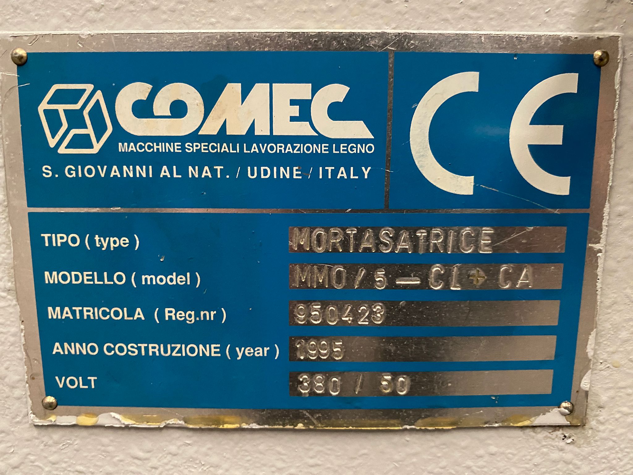 Ricondizionato 1995 Comec MMO/5-CL+CA Mortasatrice orizzontale a doppia oscillazione, con 7 mandrini