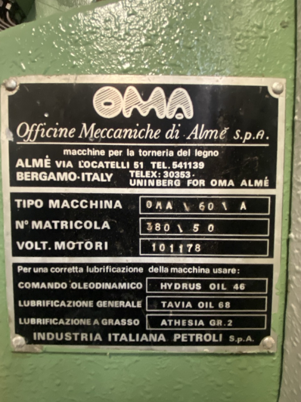 Usato OMA \ 60 \ A Tornio per legno, automatico con caricatore, lunghezza massima dei pezzi mm. 600