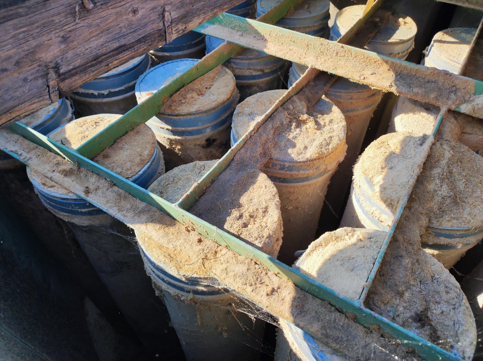 Usato Minisilos con pulizia a scuotimento motorizzato, e 2 motori di aspirazione, totale kw. 11,50.