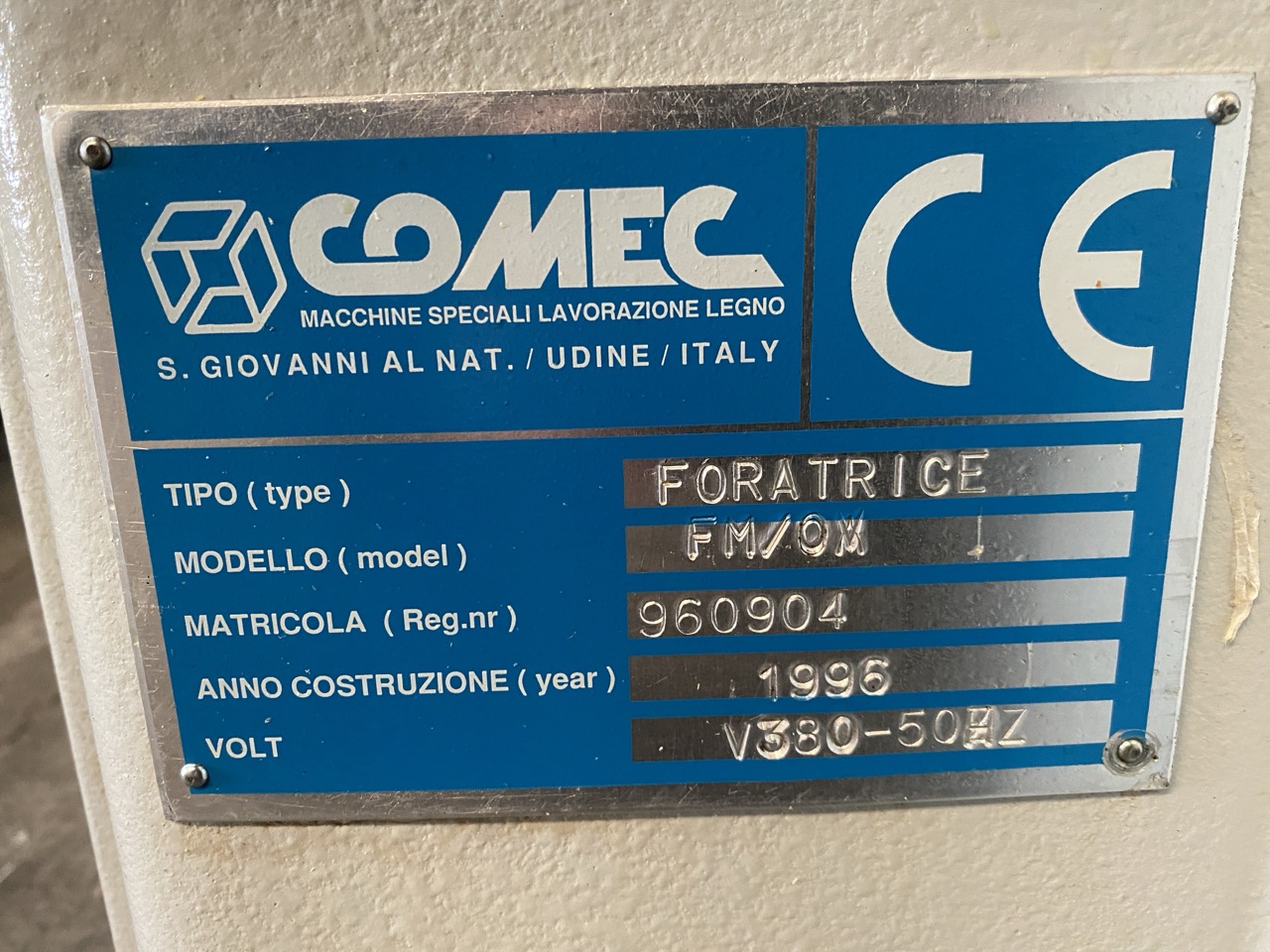 Usato 1996 Comec FO/OM Foratrice a testine, orizzontale, verticale e di testa, doppia