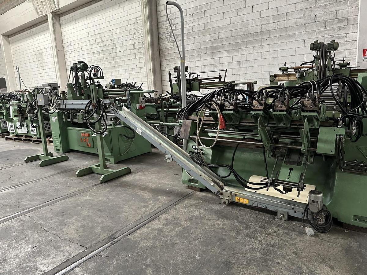 Usato Linea di tornitura e levigatura automatica, con Tornio Oma e Levigatrice Genini da 1200 mm