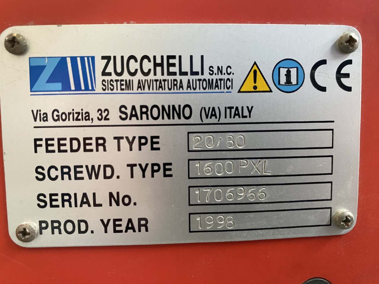 Usato 1999 Zucchelli 20/80 Avvitatore pneumatico con caricatore automatico