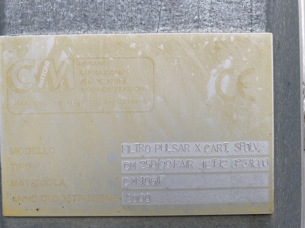 Usato 2000 CM CM 25D/99 FAIR JET12 325/1200 Ciclone di aspirazione per polveri