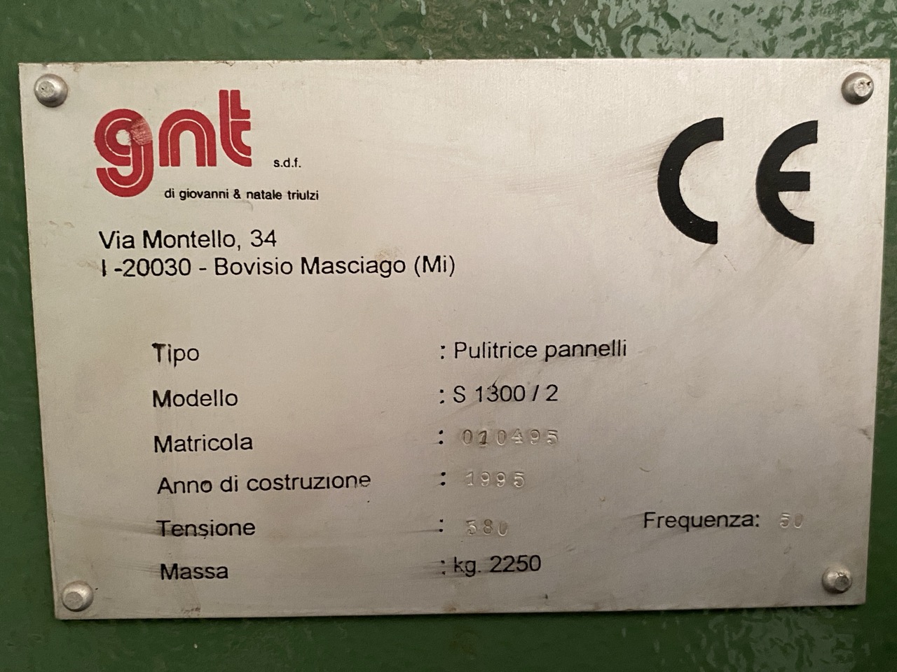 Usato GNT S 1300/2 Spazzolatrice Lavapannelli superiore e inferiore