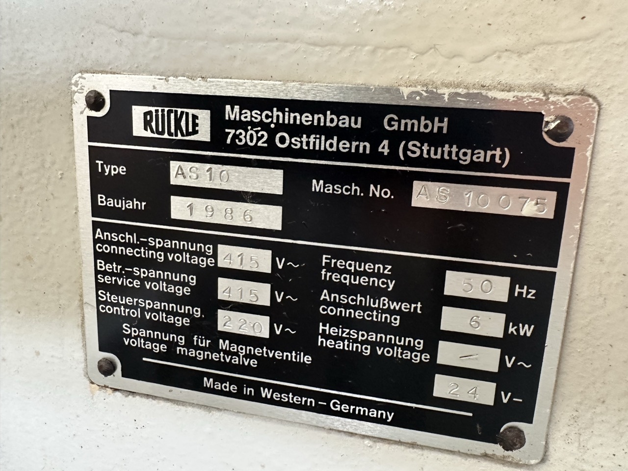 Usato Ruckle AS10 Trancia idraulica da cm. 100