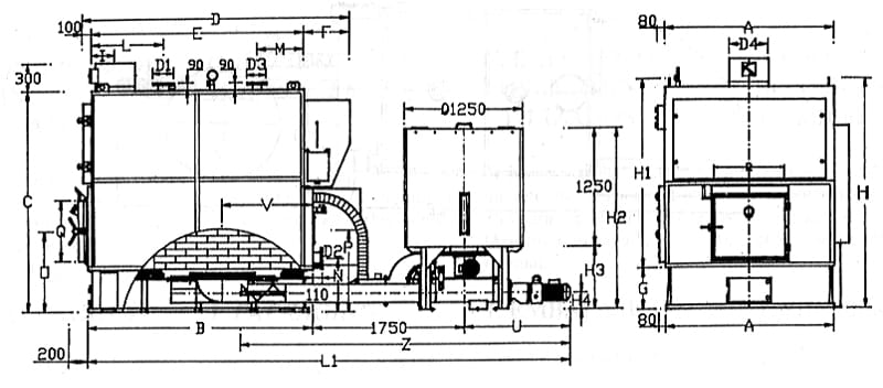 Usato 1996 Uniconfort CMT/F 45 Generatore di acqua calda alimentato a trucioli / legna