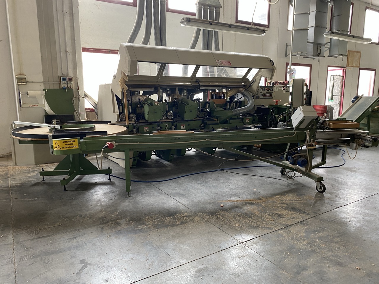 Usato Impianto completo 1994 Weinig U23 + Friulmac FN3 + giostra convogliatrice + nastro di ritorno + accessori