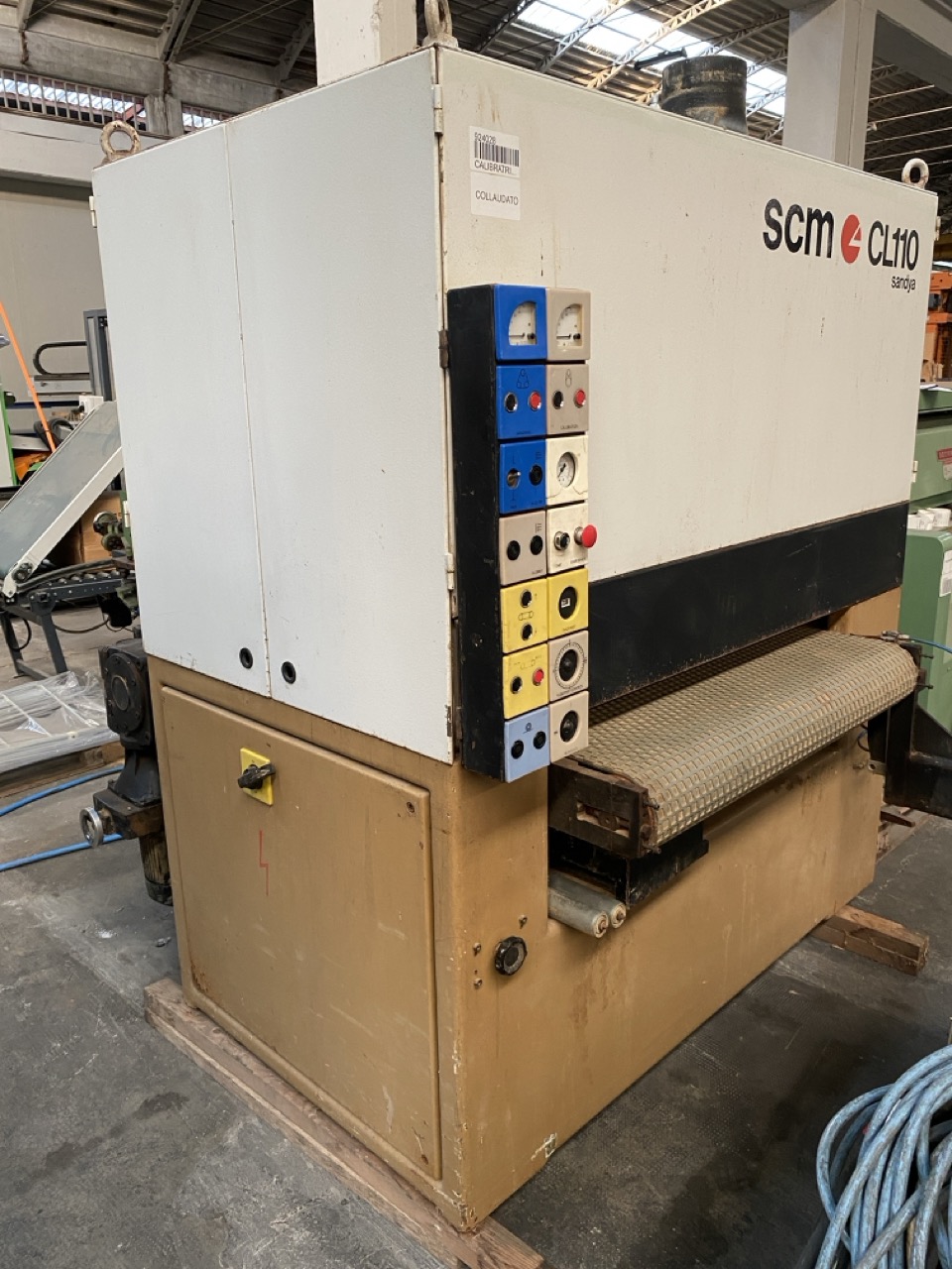Usato SCM Sandya CL110 Calibratrice rullo + tampone con nastro da 1100 mm