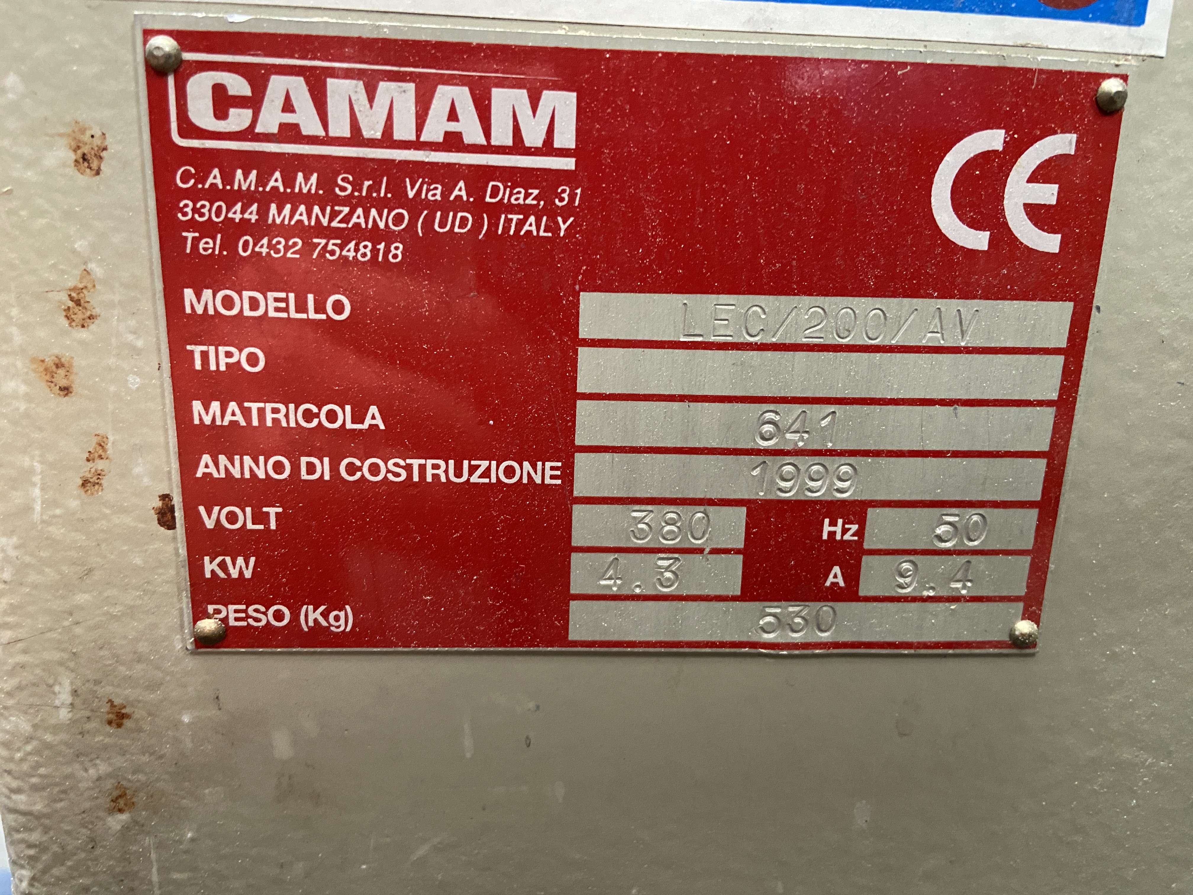 Usato 1999 Camam LEC/200/AV (in linea)