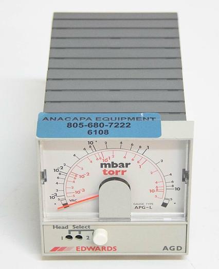 Used Edwards AGD Mbar Torr Dual Head Gauge Pirani L/No Relay D39566000 25 Watt 6108