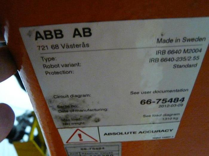 Used ABB IRB 6640-235/2.55 CNC 6 AXIS ROBOT WITH IRC 5 CONTROLLER