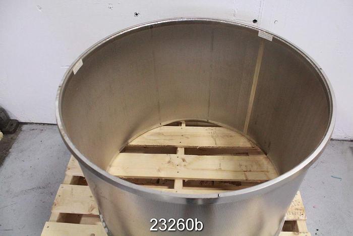 Used Bird 800 Pressure Screen Basket, 1.4 Mm Holes 12%, O.A., Profiled #23260