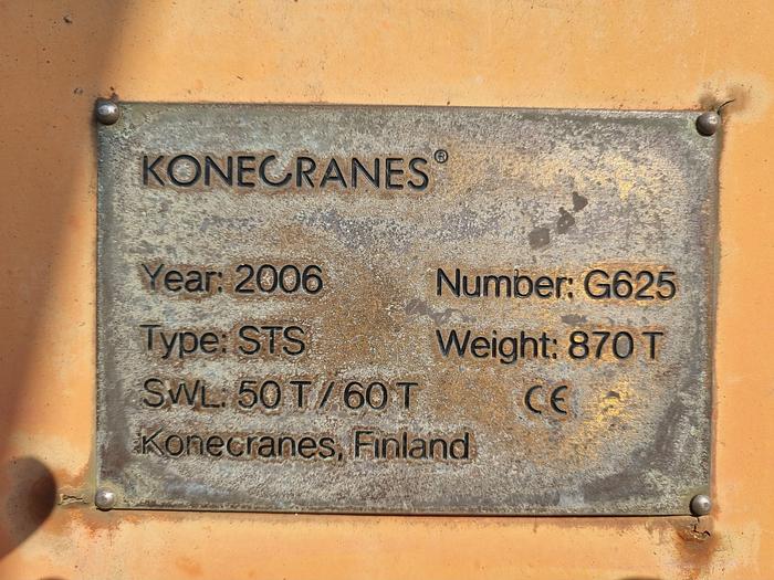 Used 2006 Kone Cranes 50t container crane