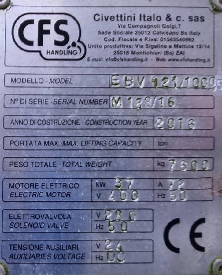 Used 2016  CFS Clamshell grab 10,0cbm