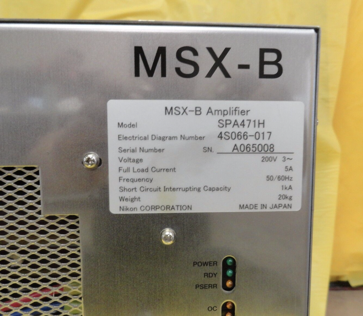 Used Nikon 4S066-017 MSX-B Amplifier SPA471H NSR System Used Working