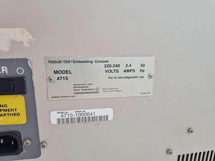 Used Tissue-Tek 4715 Embedding Console with Cryo Console