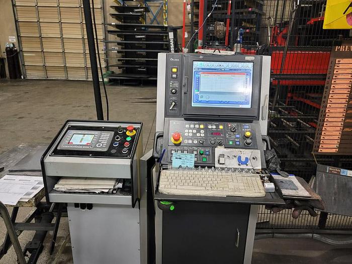 Used 2012 Amada  4000-Watt Amada FOM2-3015 Laser Cutting System, Load / Unload Tower System