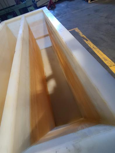 Used Polypro Tank Counter Flow Rinse side and bottom support 70" x 28" x 29" Plating