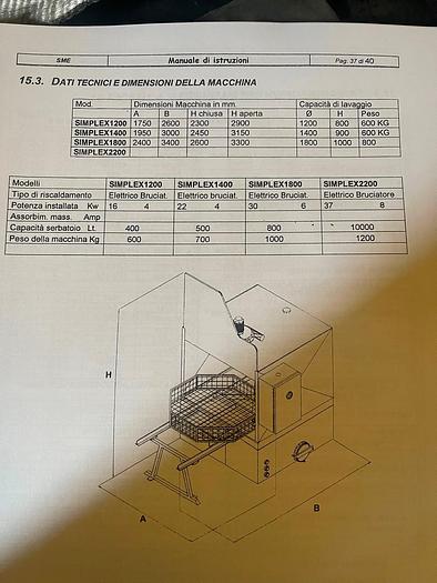 Usato LAVATRICE SIMPLEX 1200
