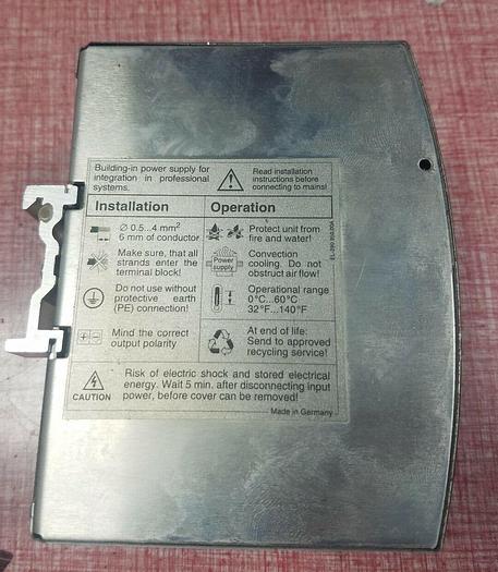 Used SOLA Power Supply SDN 5-24-100, 24vdc-5A, 115/230vac 2.6/1.4amp