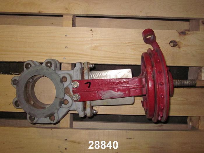 Used Fabri  4" Hand Operated Knife Gate Valve #28840