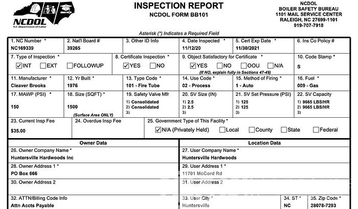 Used Cleaver Brooks 300 HP Boiler