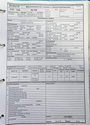 Gebraucht Tuschierpresse Reis TUS 80-100