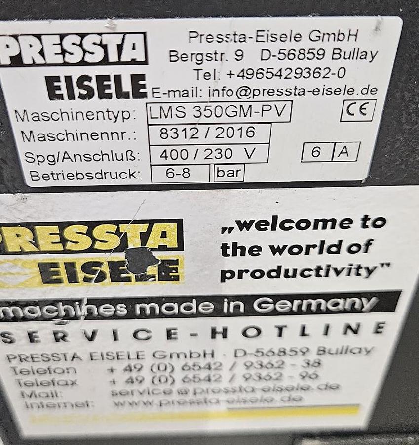 Gebraucht Aluminiumsäge Pressta Eisele LMS 350 GM PV