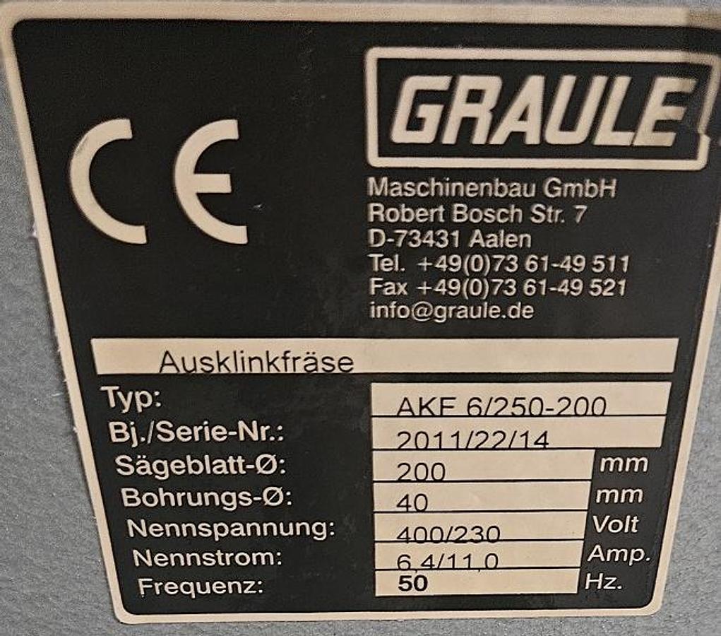 Gebraucht Ausklinkfräse Graule AKF 6/250-200