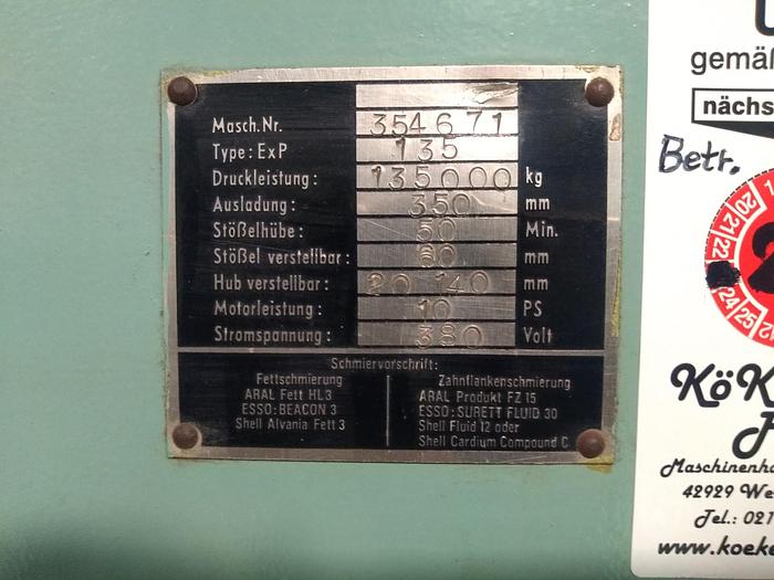 Gebraucht Exzenterpresse Müller 135 t