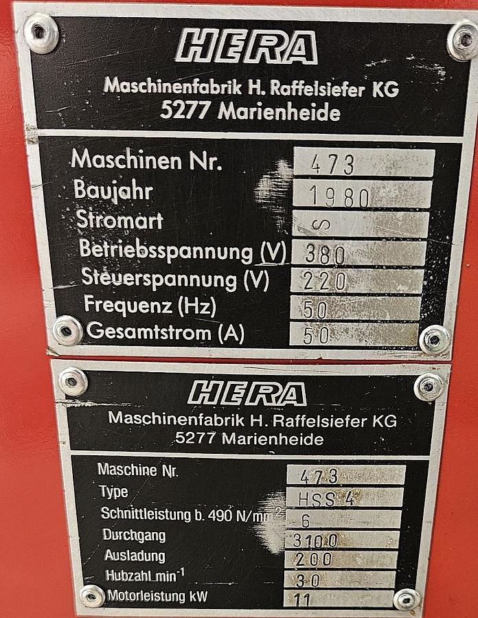 Gebraucht Tafelschere Hera HSS 3100 x 6 mm