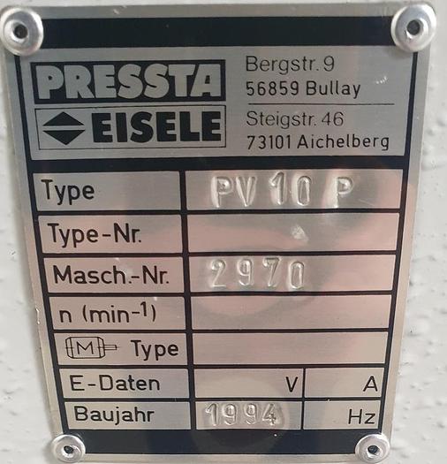 Gebraucht Eckverbindungspresse Pressta Eisele PV 10 P