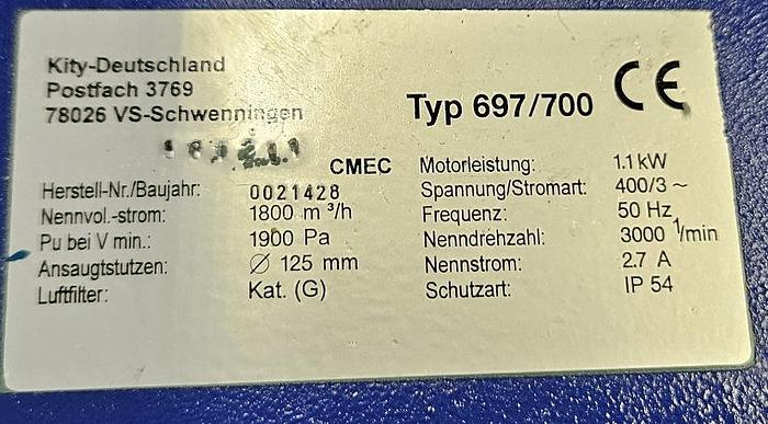 Gebraucht Späneabsaugung Kity 697 / 700